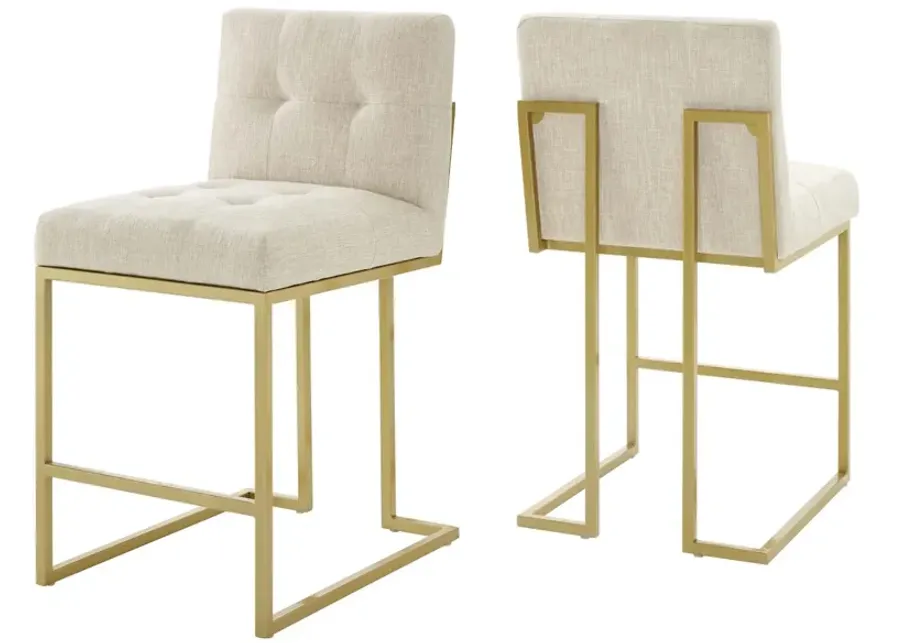 Privy Counter Stool Upholstered Fabric Set of 2