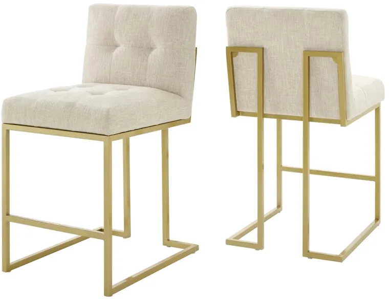 Privy Counter Stool Upholstered Fabric Set of 2