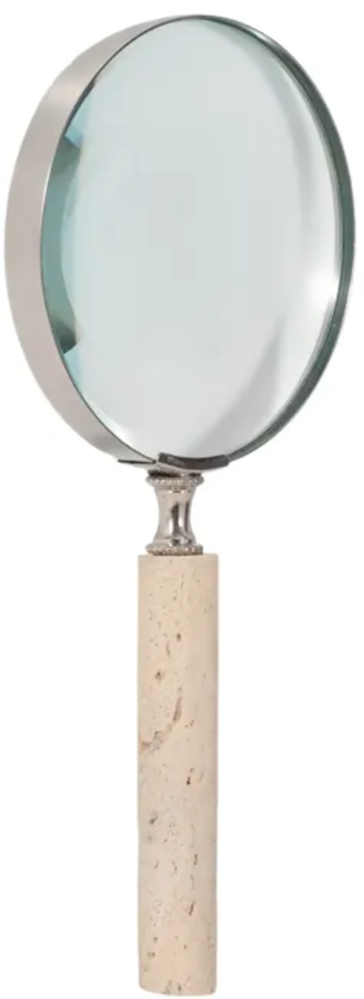 4" Travertine Handle Magnifying Glass, Tan