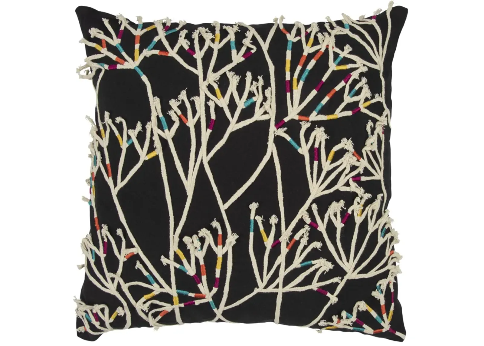 Impressionistic Botanical Black Pillow