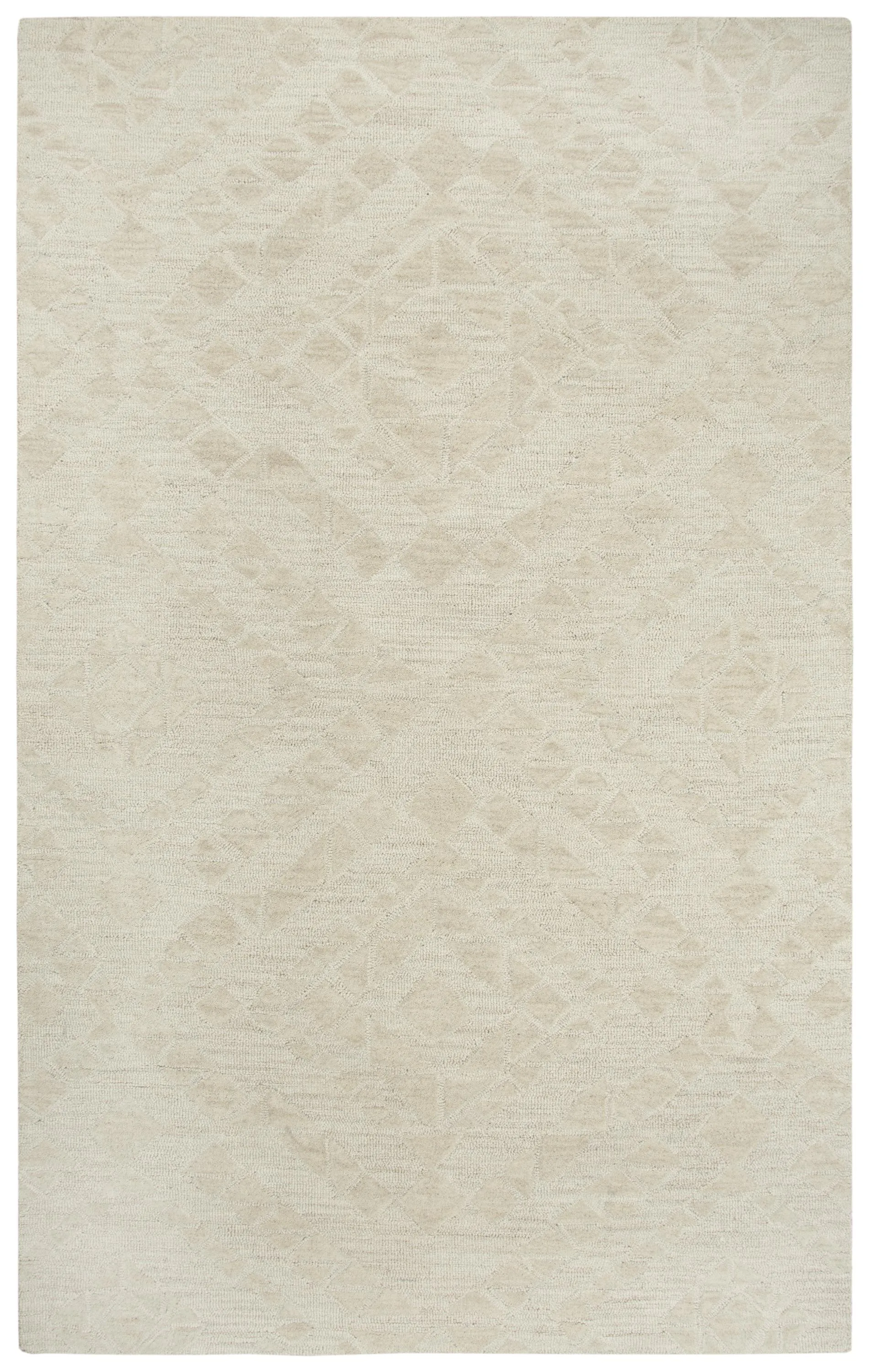 Fifth Avenue Beige Diamond Wool 10' x 13' Rectangle Rug