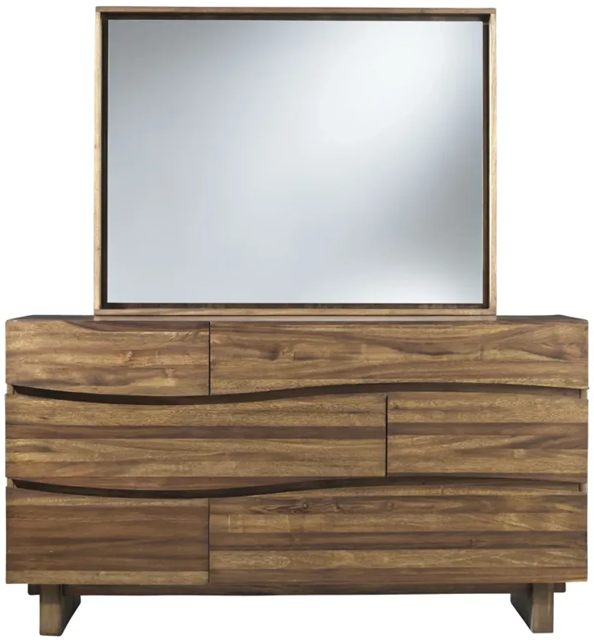 Ocean Six Drawer Solid Wood Dresser in Natural Sengon (2024)