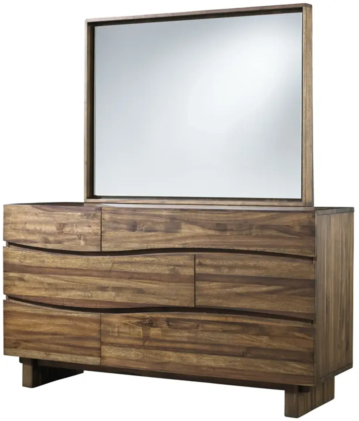 Ocean Six Drawer Solid Wood Dresser in Natural Sengon (2024)