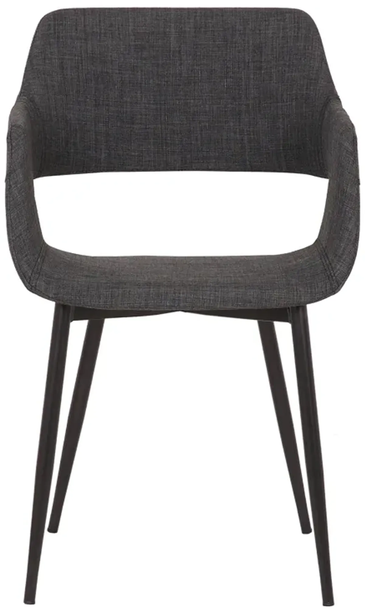 Ariana Mid-Century Charcoal Open Back Dining Accent Chair