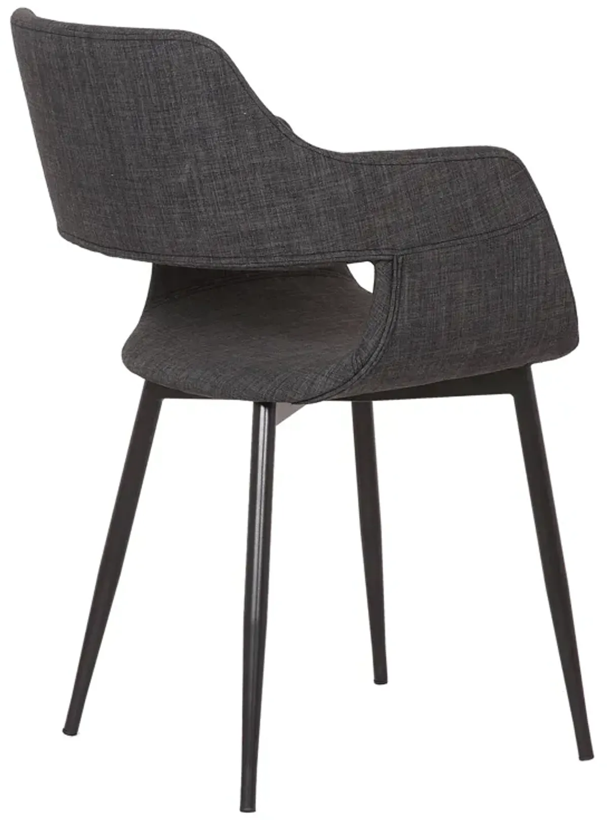 Ariana Mid-Century Charcoal Open Back Dining Accent Chair