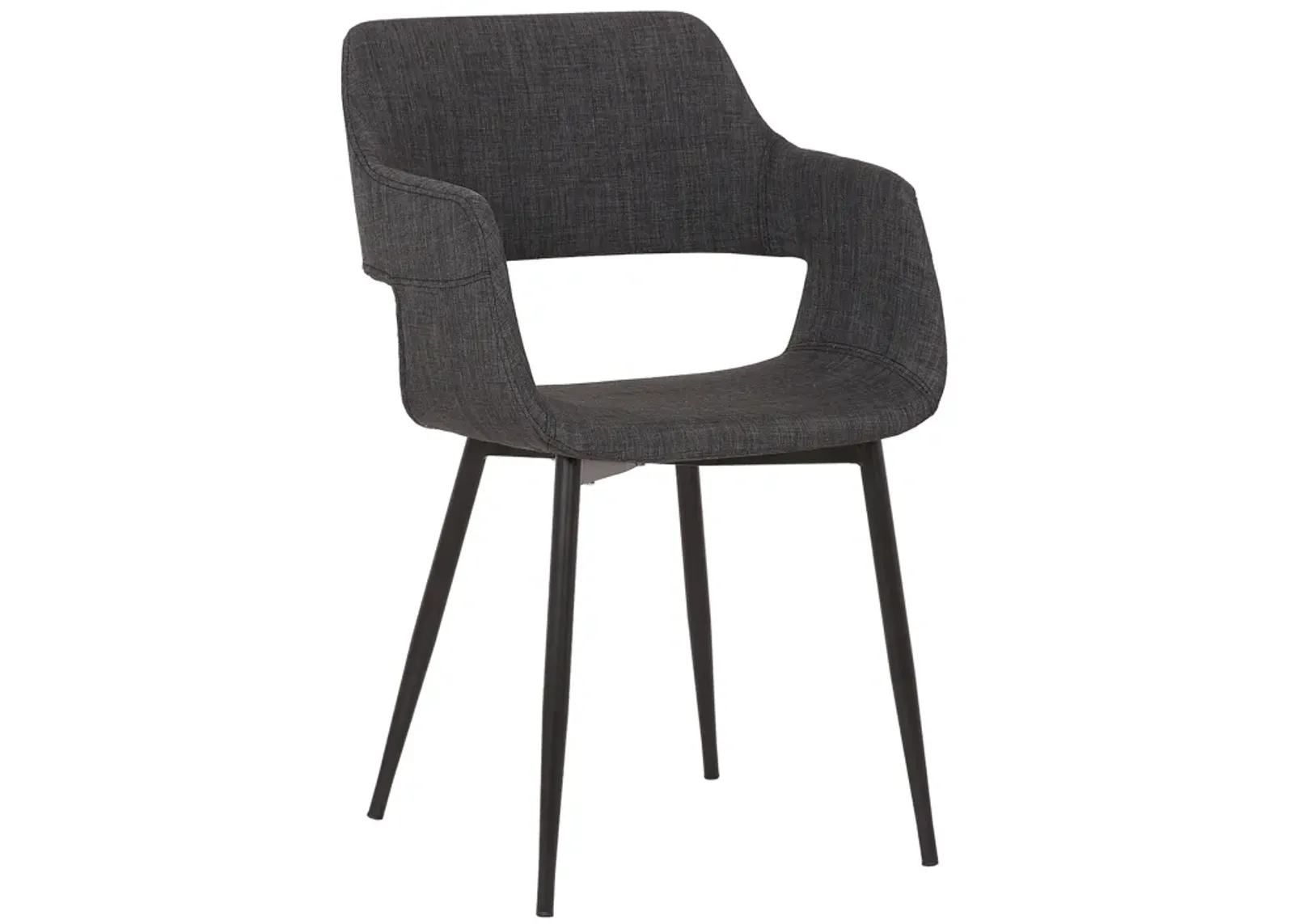 Ariana Mid-Century Charcoal Open Back Dining Accent Chair