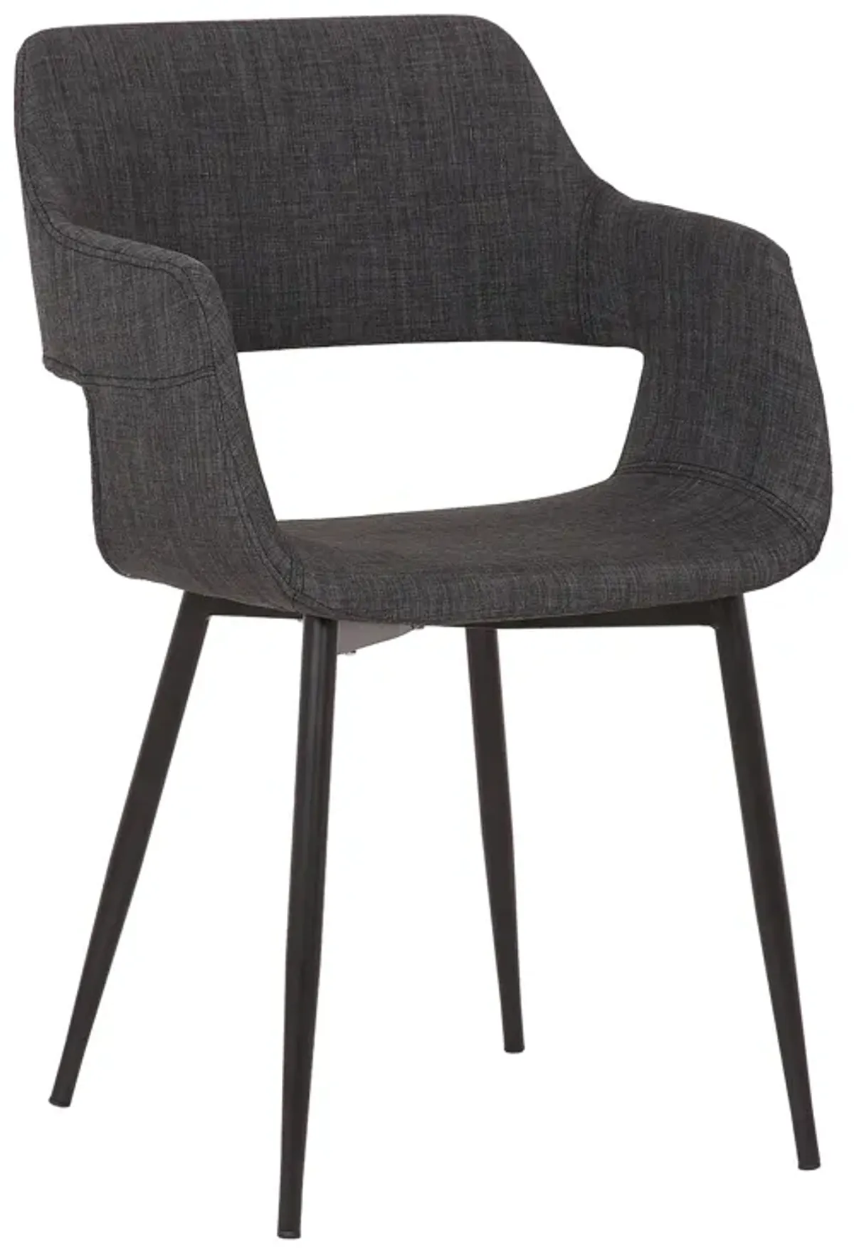 Ariana Mid-Century Charcoal Open Back Dining Accent Chair