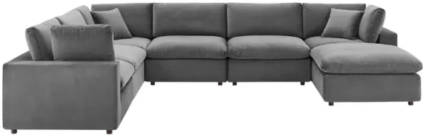 Commix Down Filled Overstuffed Performance Velvet 7-Piece Sectional Sofa