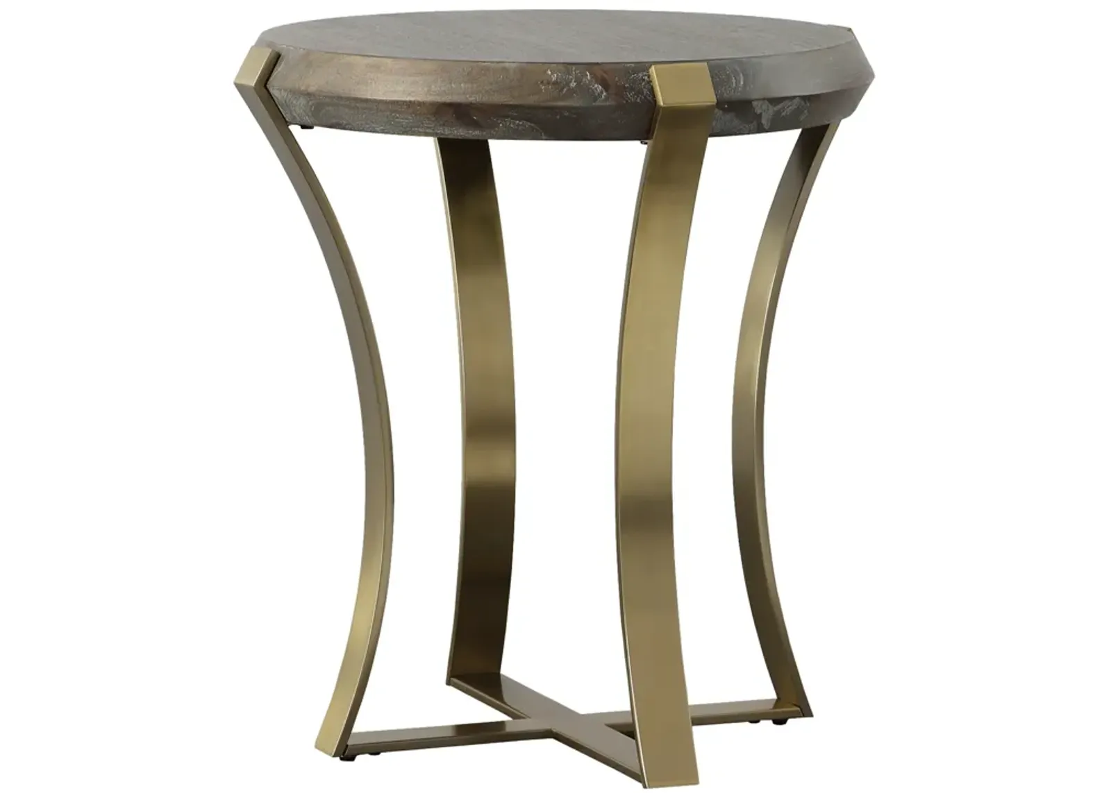 Unite Brass Leg Wood Side Table