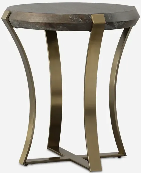 Unite Brass Leg Wood Side Table