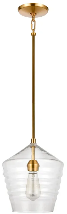 Konis 10" Wide 1-Light Mini Pendant - Satin Brass