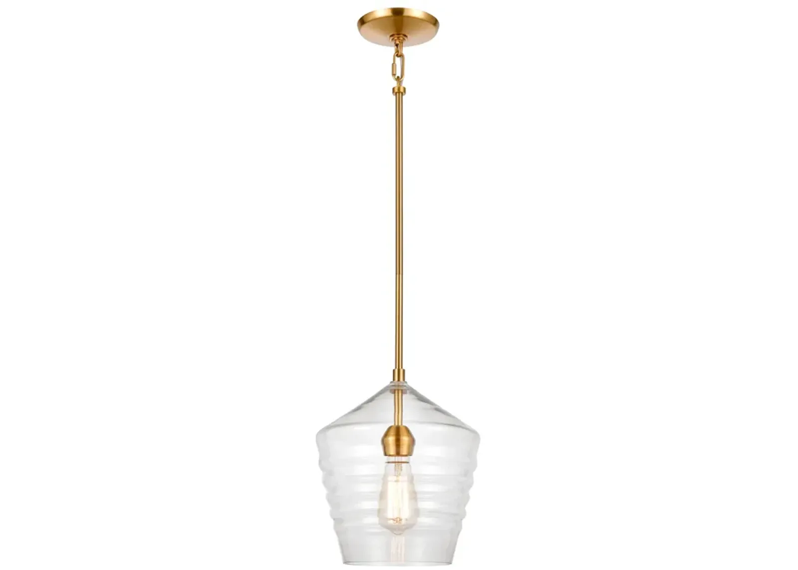 Konis 10" Wide 1-Light Mini Pendant - Satin Brass