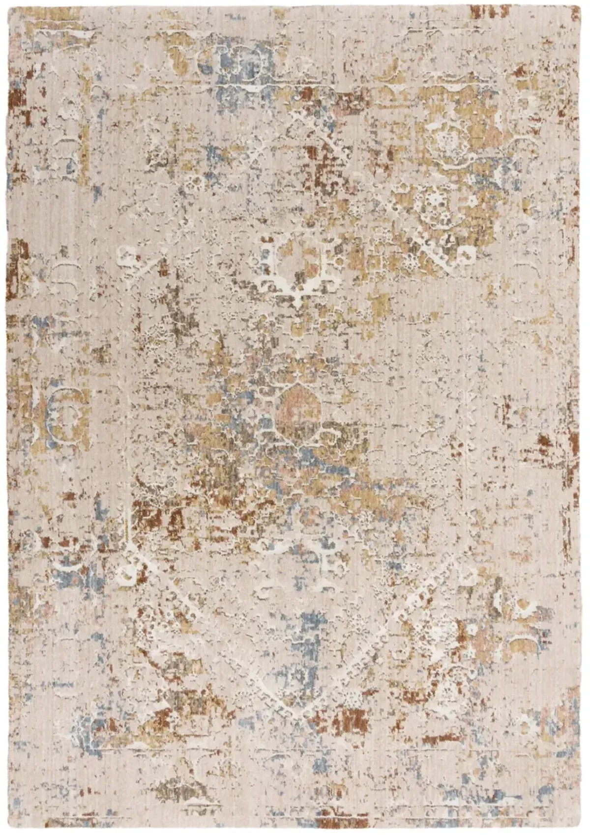 Logan Beige/Multi Abstract Recycled Polyester 5'2" x 7'9" Rectangle Rug