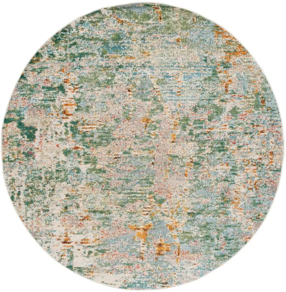 MADISON 457 GREEN  6'-7' x 6'-7' Round Round Rug