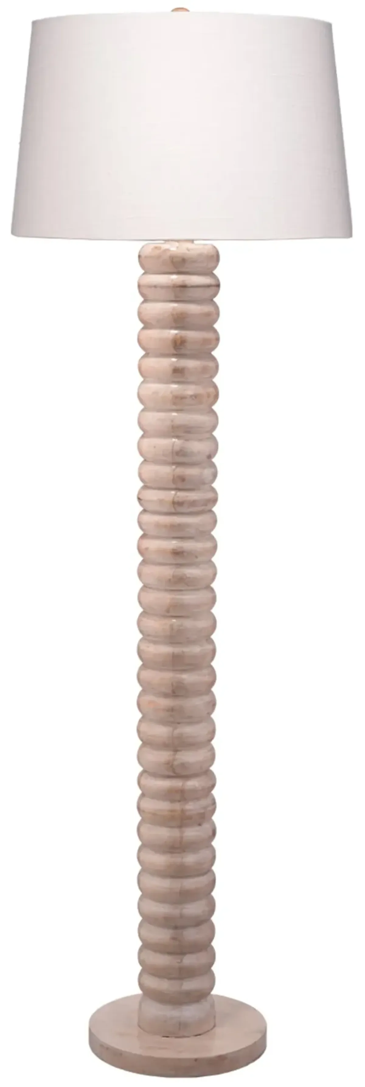 Abacus Mango Wood 1-Light Floor Lamp with Polyester Linen Shade