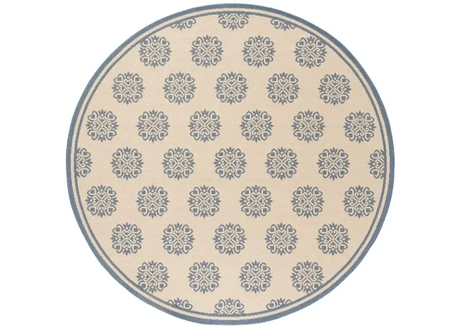 LINDEN 181 Collection LND181M-6R Blue / Creme 6'-7" X 6'-7" Round