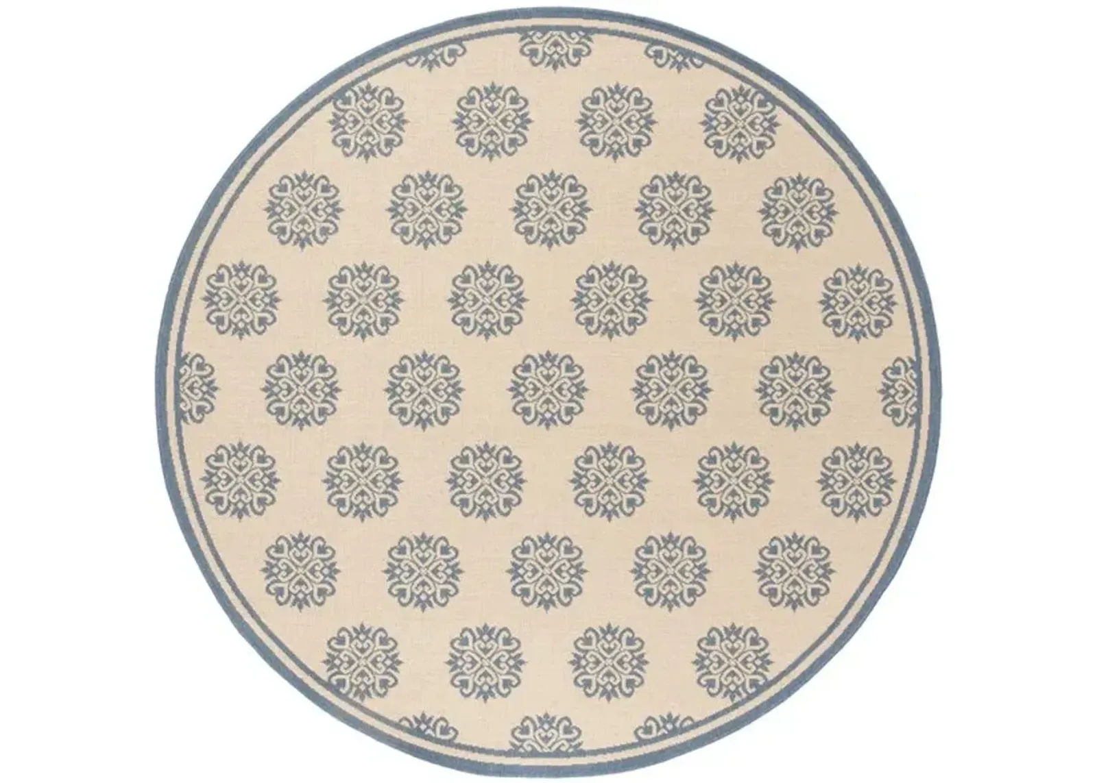 LINDEN 181 Collection LND181M-6R Blue / Creme 6'-7" X 6'-7" Round