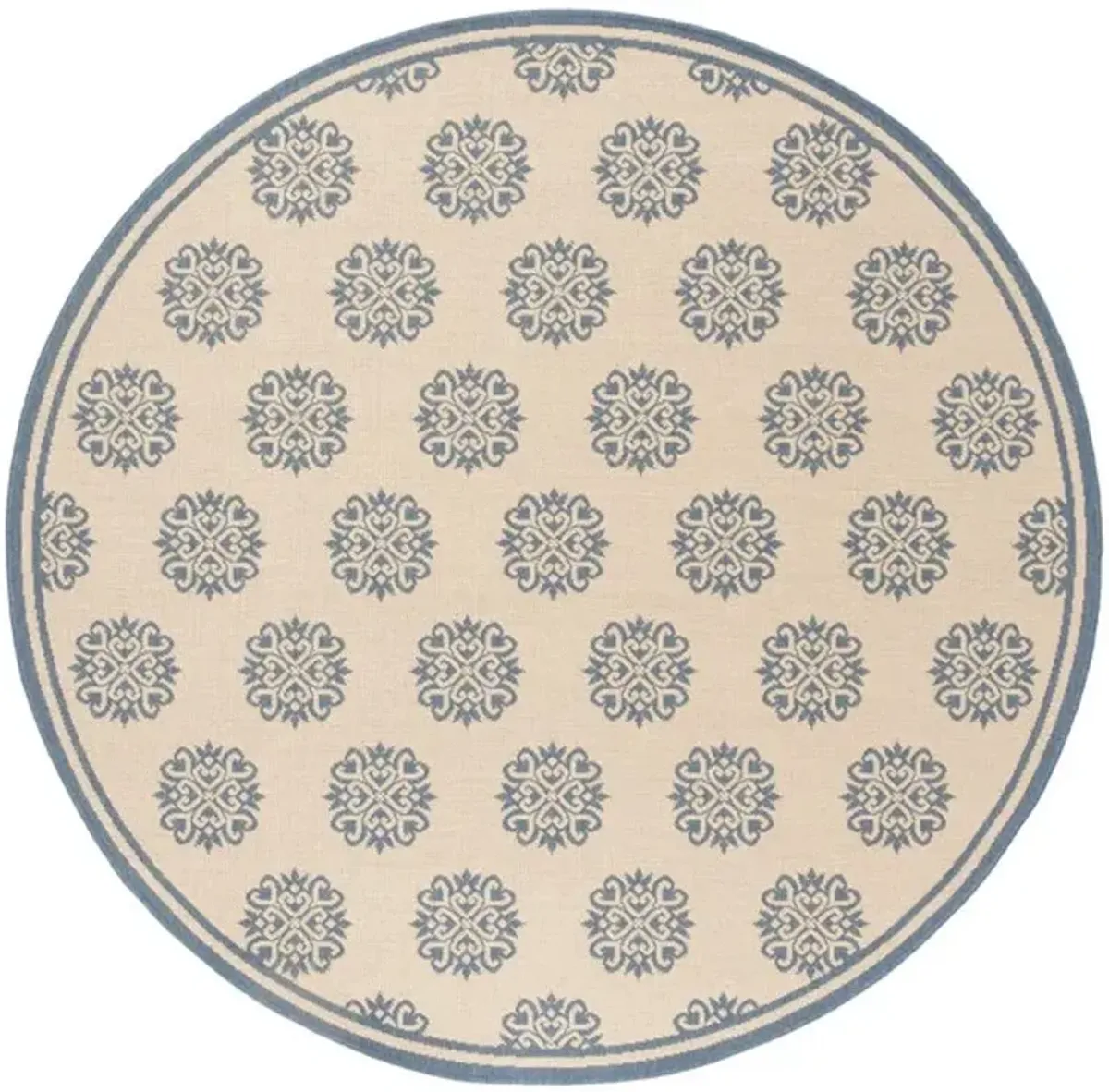 LINDEN 181 Collection LND181M-6R Blue / Creme 6'-7" X 6'-7" Round