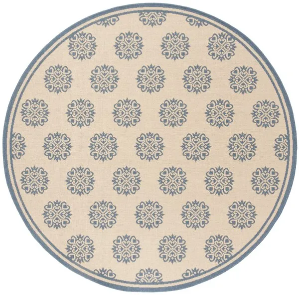 LINDEN 181 Collection LND181M-6R Blue / Creme 6'-7" X 6'-7" Round