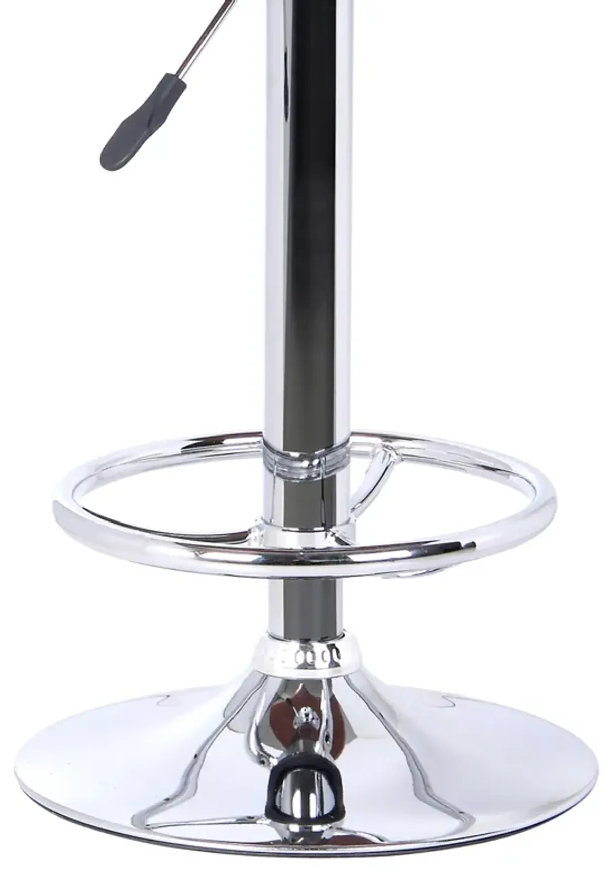 Java Barstool in Chrome finish with Walnut wood and Black Faux Leather