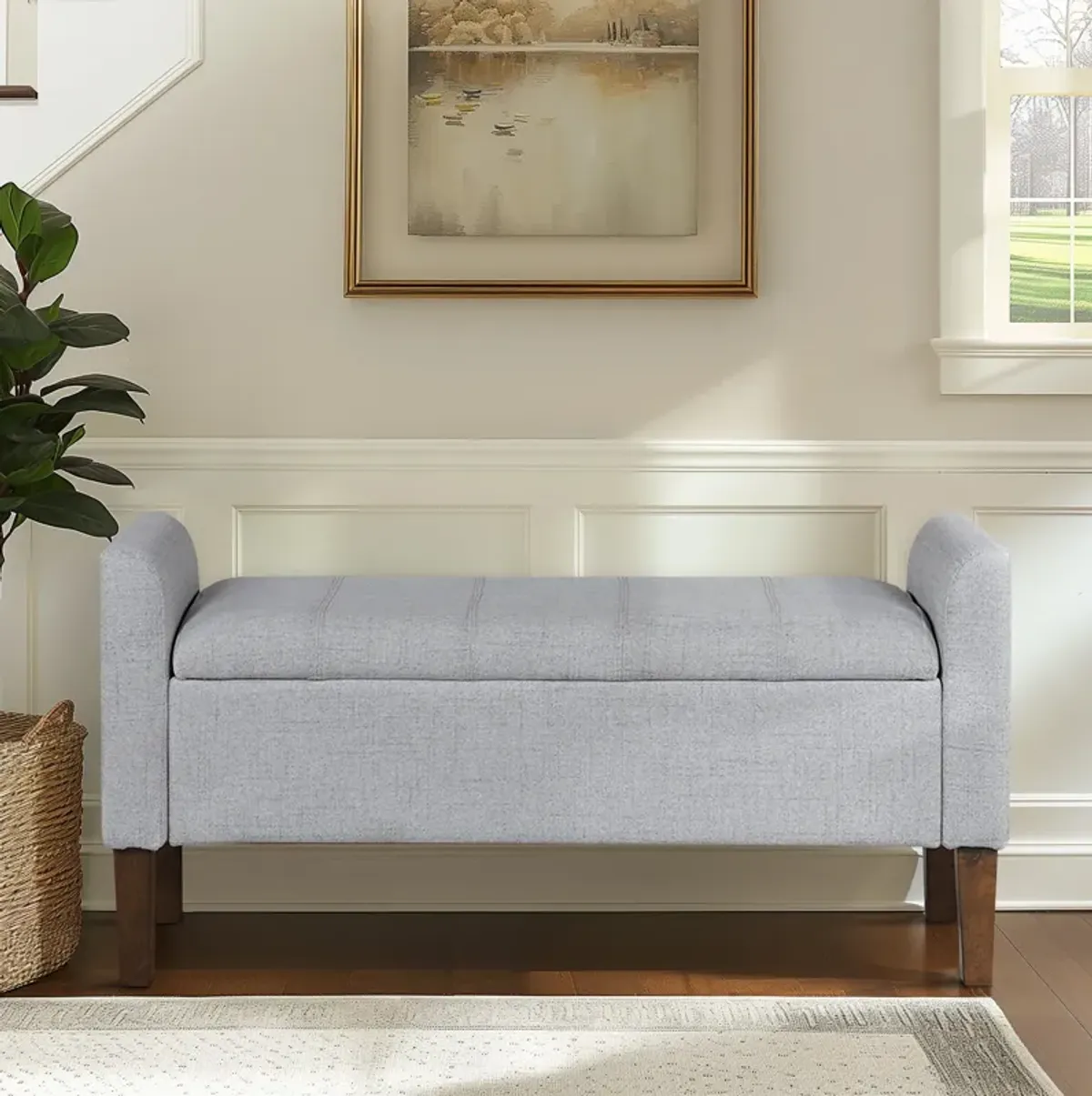 Flip-top Upholstered Storage Bench