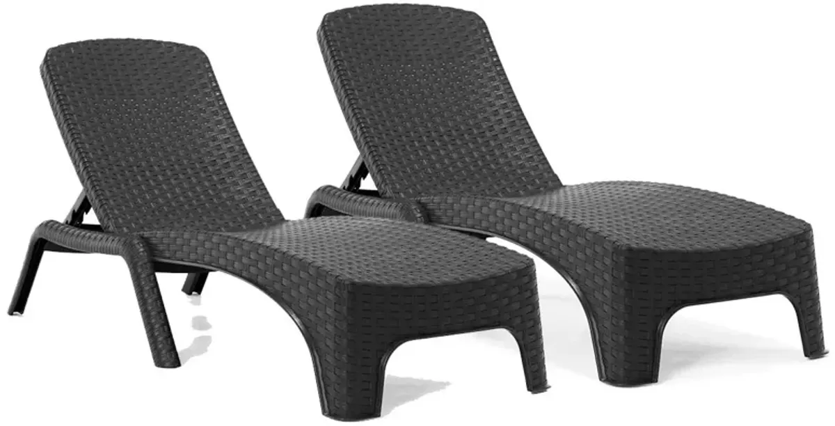 Roma Set of 2 Chaise Lounger-Anthracite