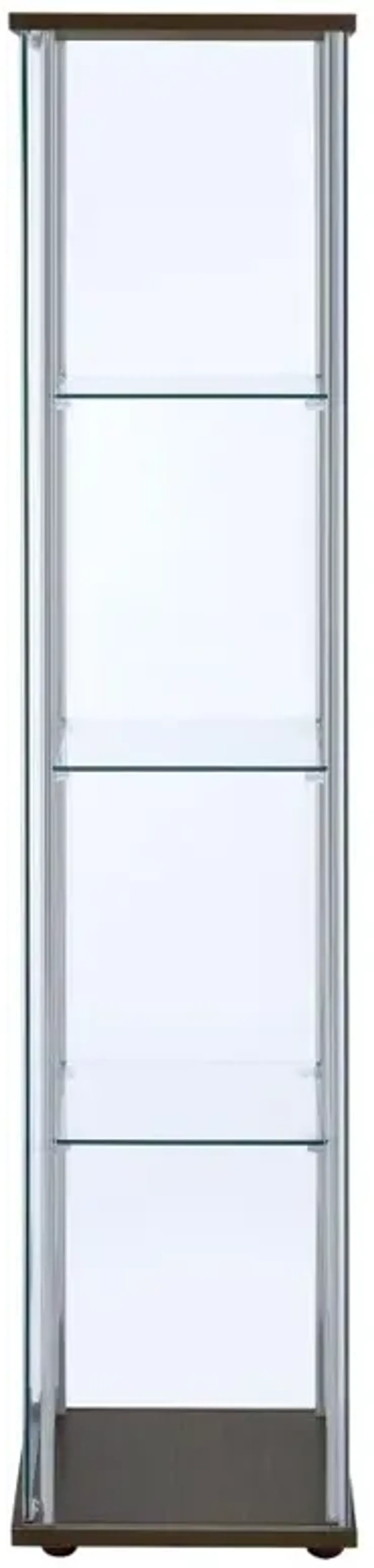 Bellatrix Rectangular 4-shelf Curio Cabinet Cappuccino and Clear