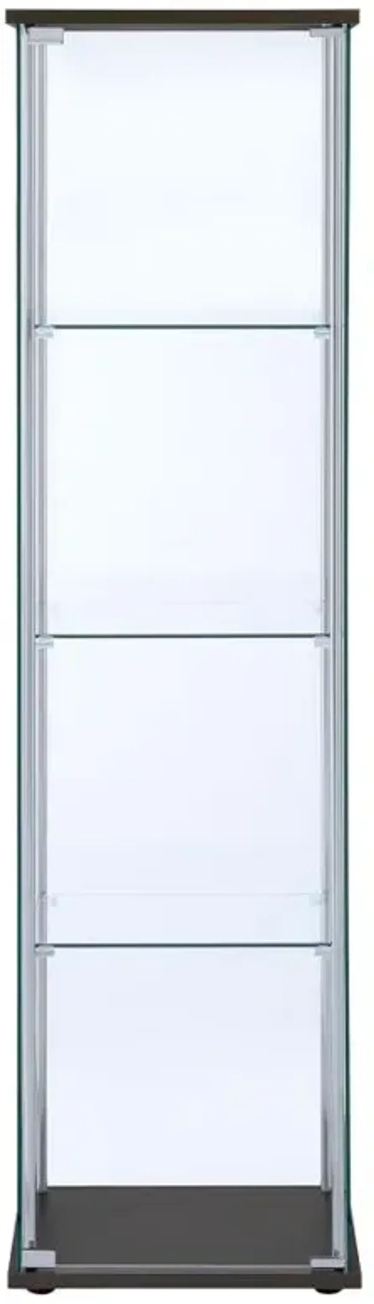 Bellatrix Rectangular 4-shelf Curio Cabinet Cappuccino and Clear