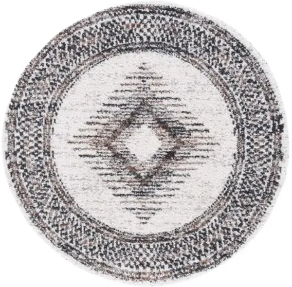 JERICHO SHAG 110 Black  5'-3' X 5'-3' Round Round Rug