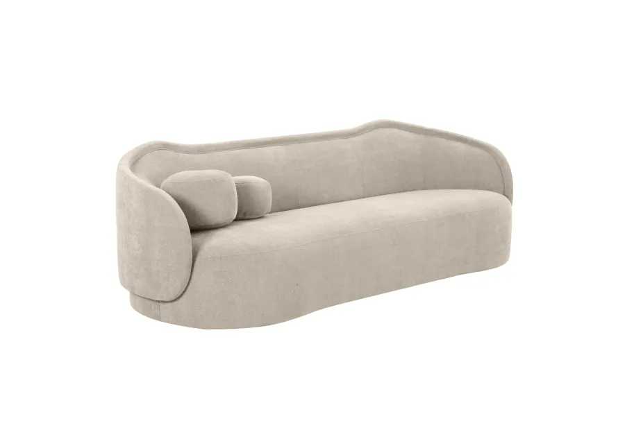 Circe Taupe Textured Velvet Sofa