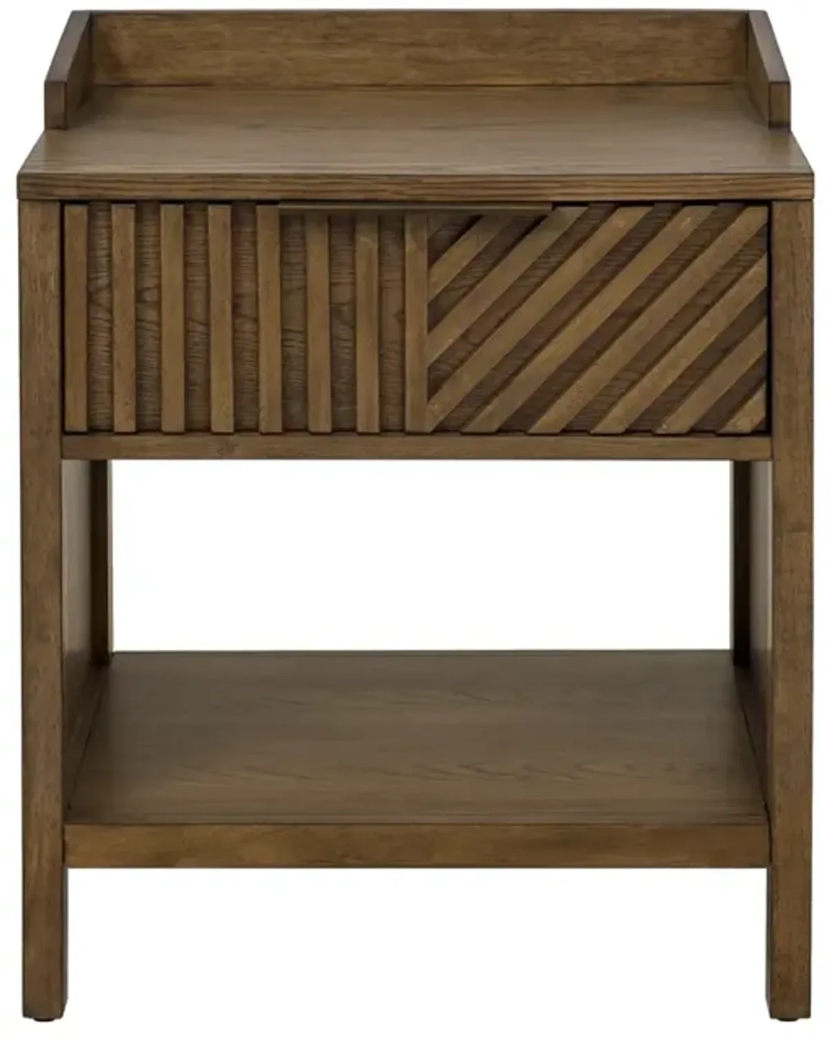 INK+IVY Sunset Cliff Brown 1-Drawer Nightstand with Shelf