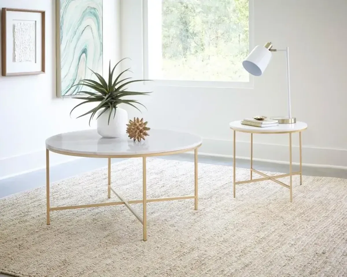 Donna Round X-Cross End Table