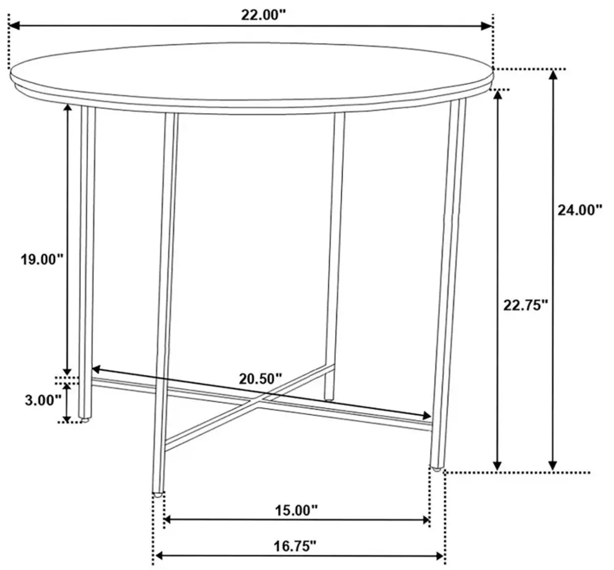 Donna Round X-Cross End Table