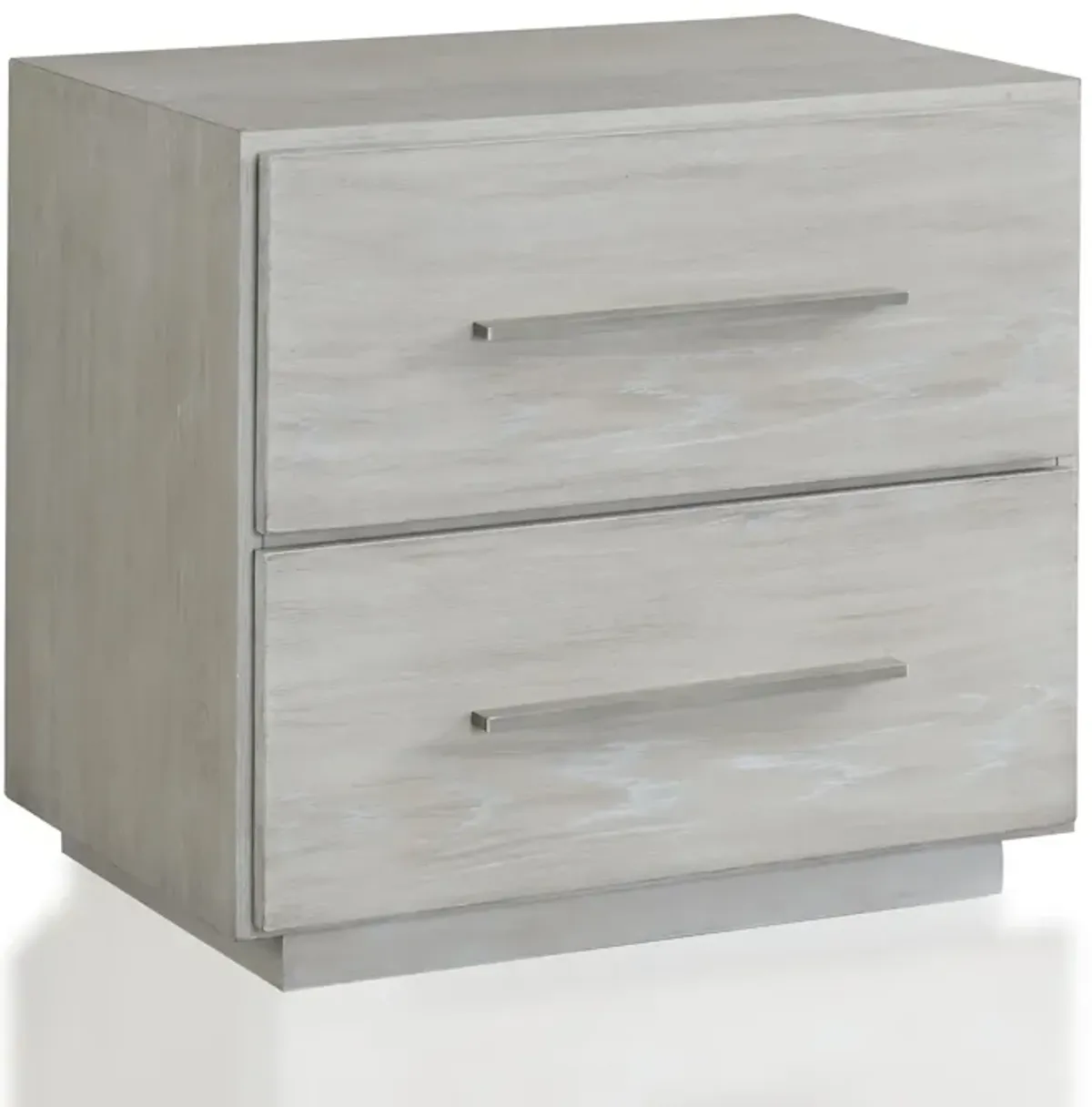 Destination Two Drawer Nightstand in Cotton Grey