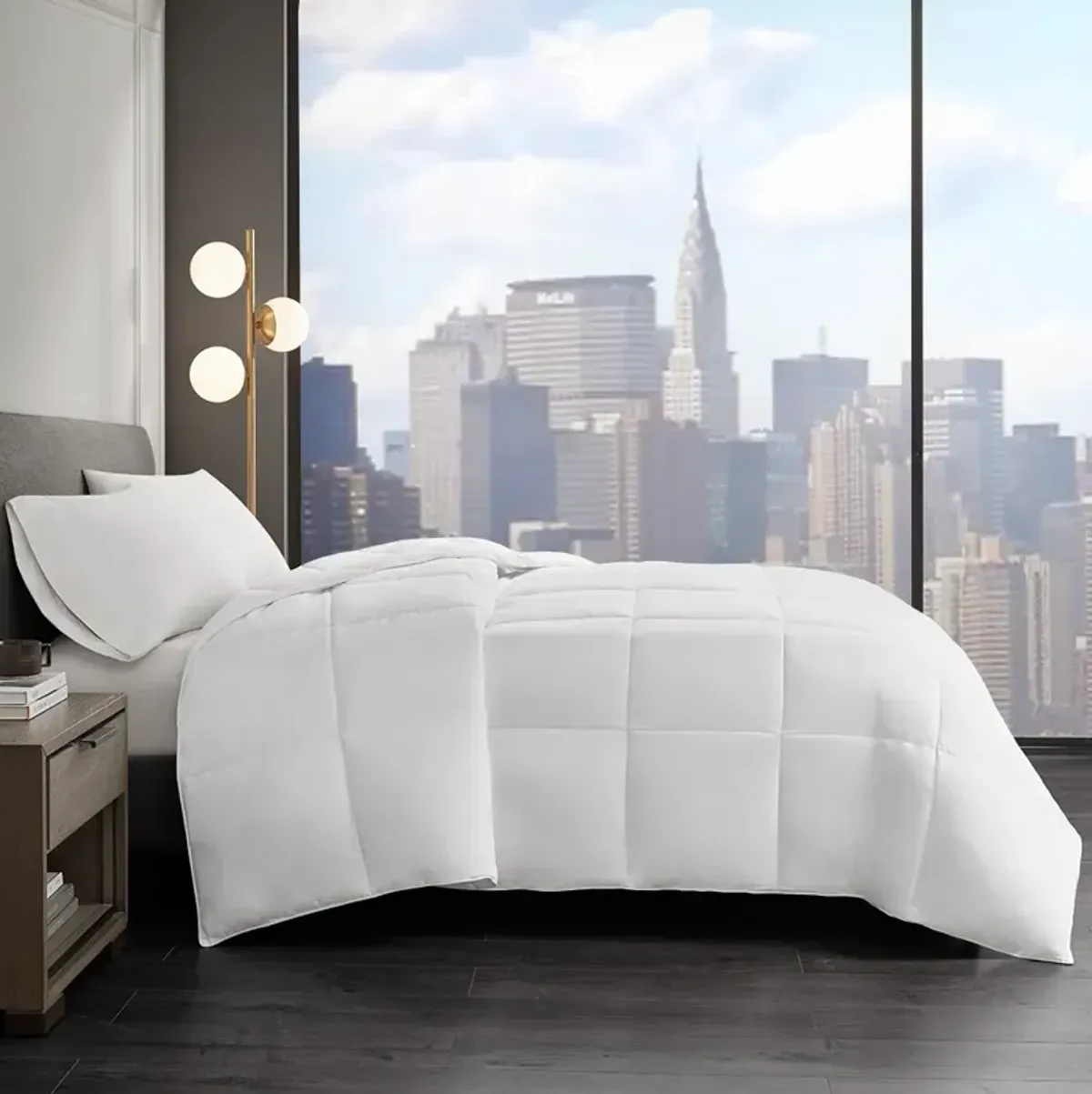 Sleep Philosophy Year Round Warmth White Cotton Down Alternative Featherless Comforter