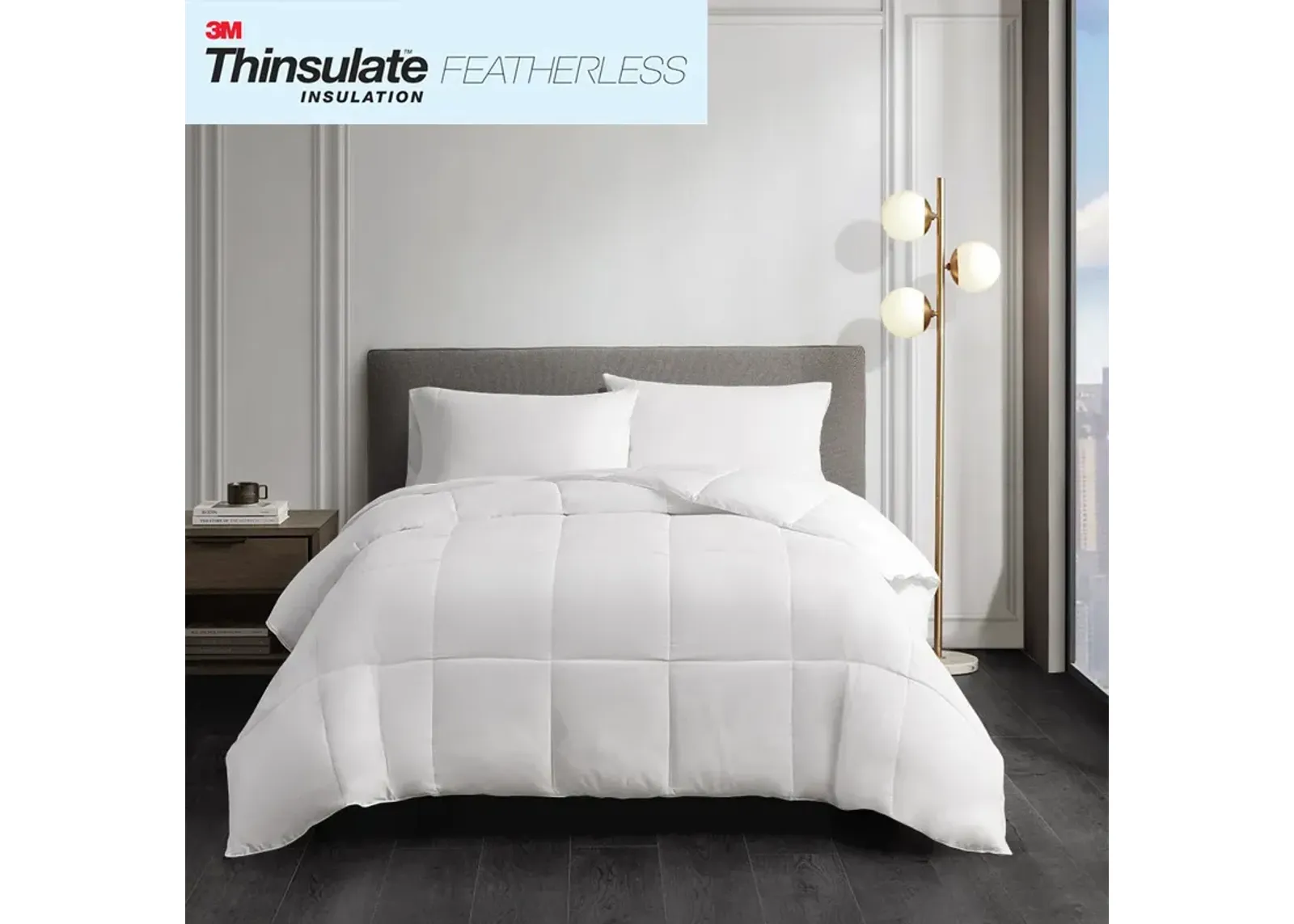 Sleep Philosophy Year Round Warmth White Cotton Down Alternative Featherless Comforter