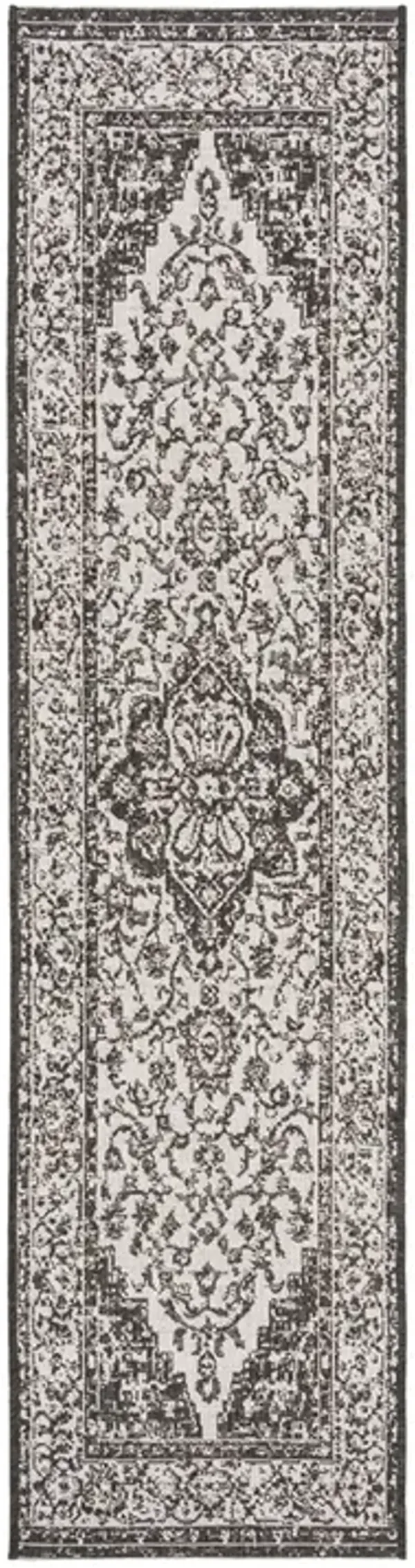 LINDEN 137 Collection LND137A-210 Light Grey / Charcoal 2'-2" X 10'