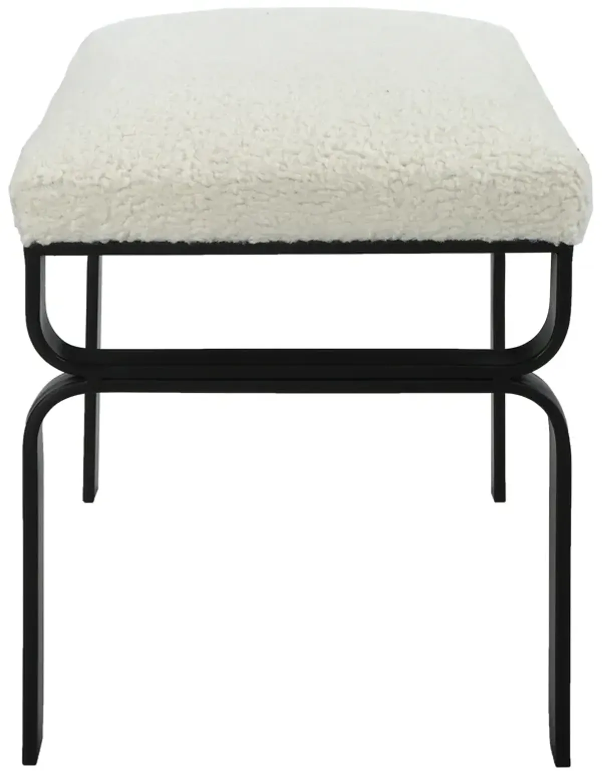 Diverge White Shearling Small Bench