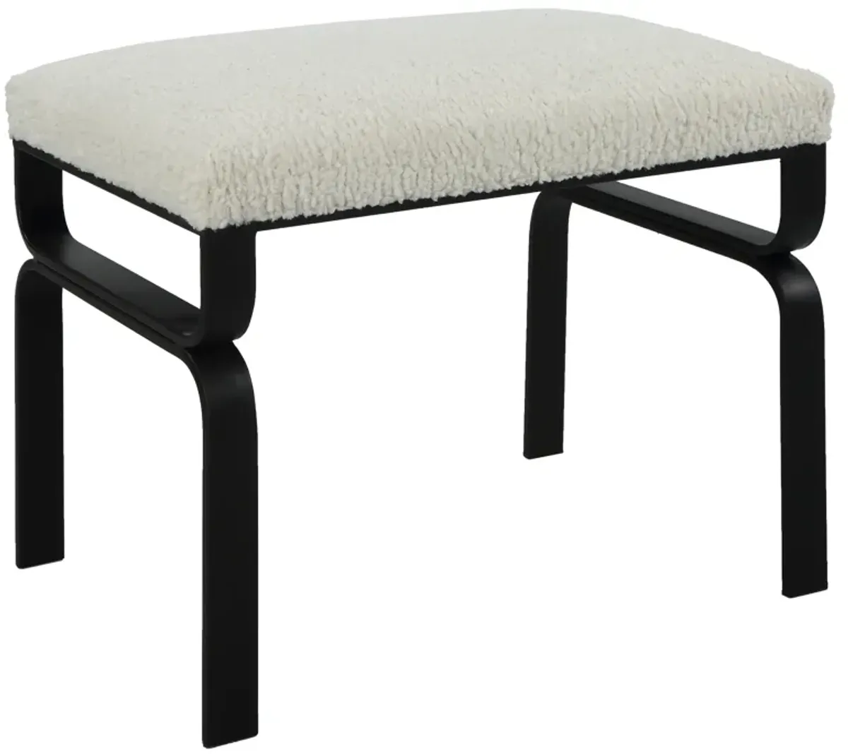 Diverge White Shearling Small Bench