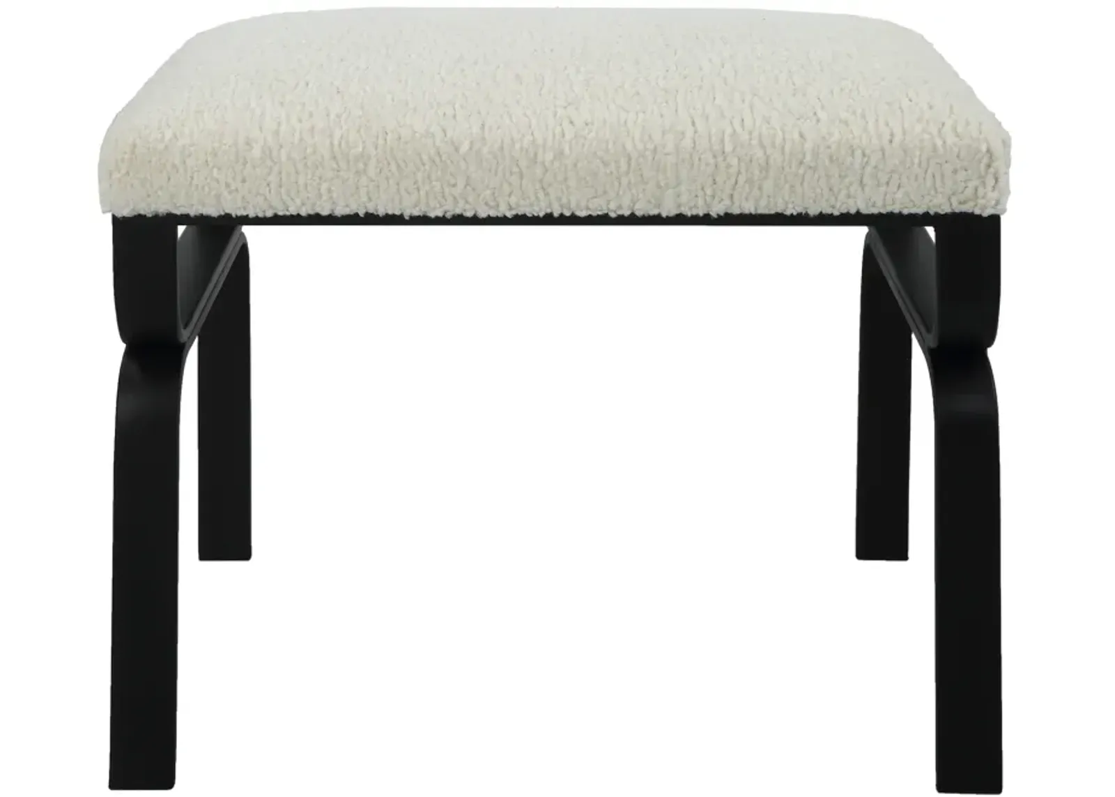 Diverge White Shearling Small Bench