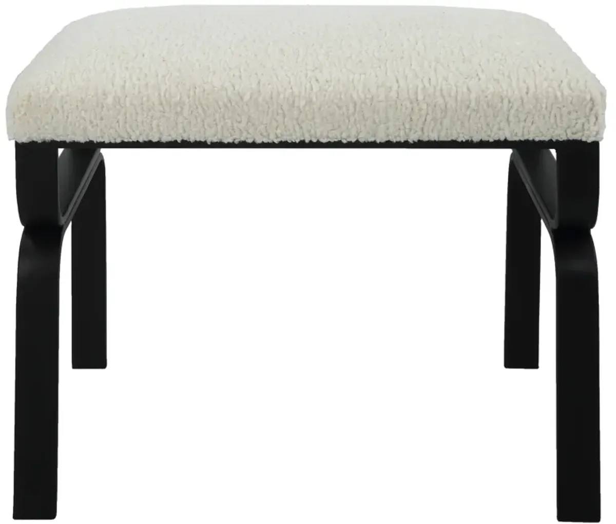 Diverge White Shearling Small Bench