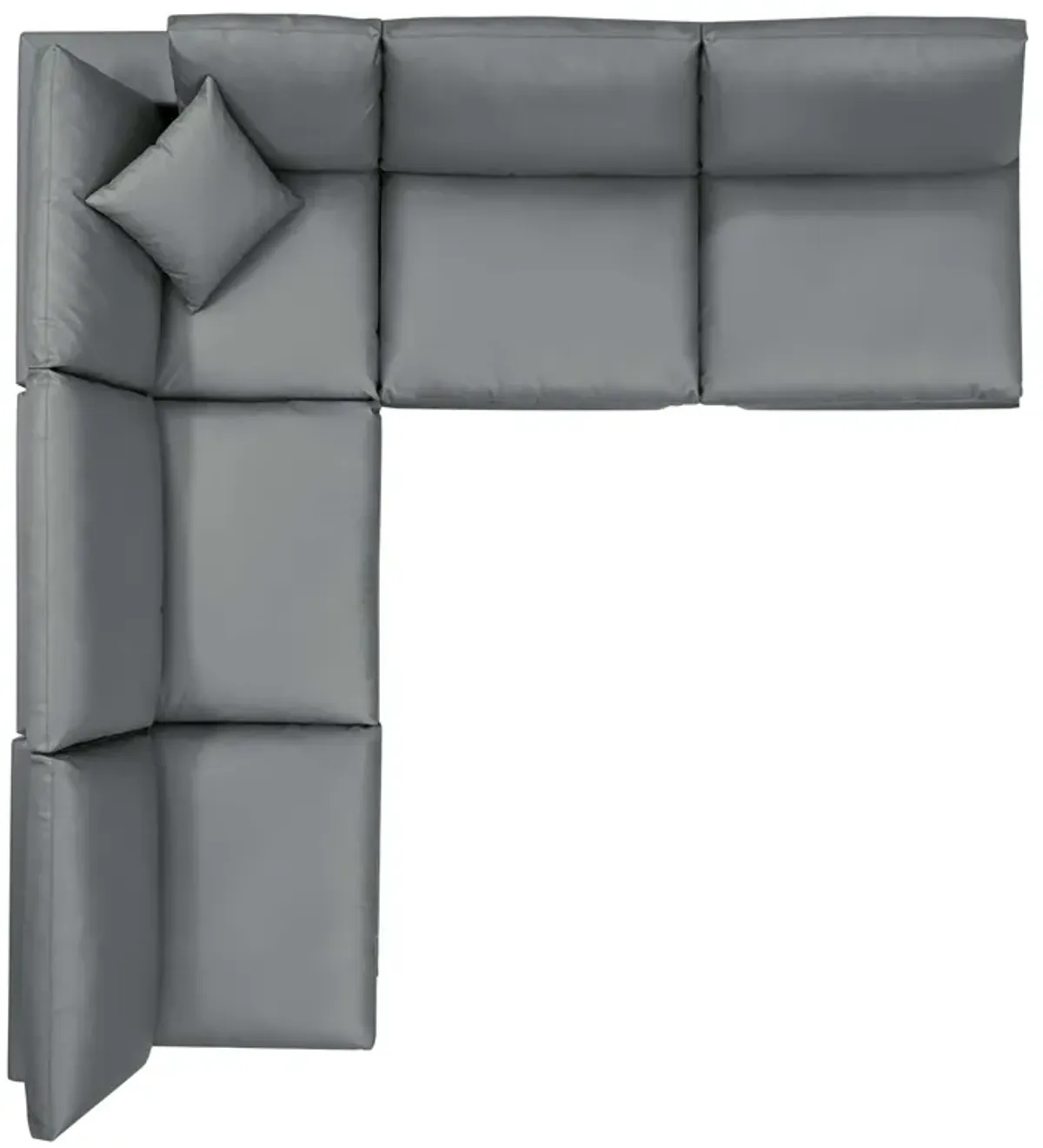 Commix Down Filled Overstuffed Vegan Leather 5-Piece Sectional Sofa