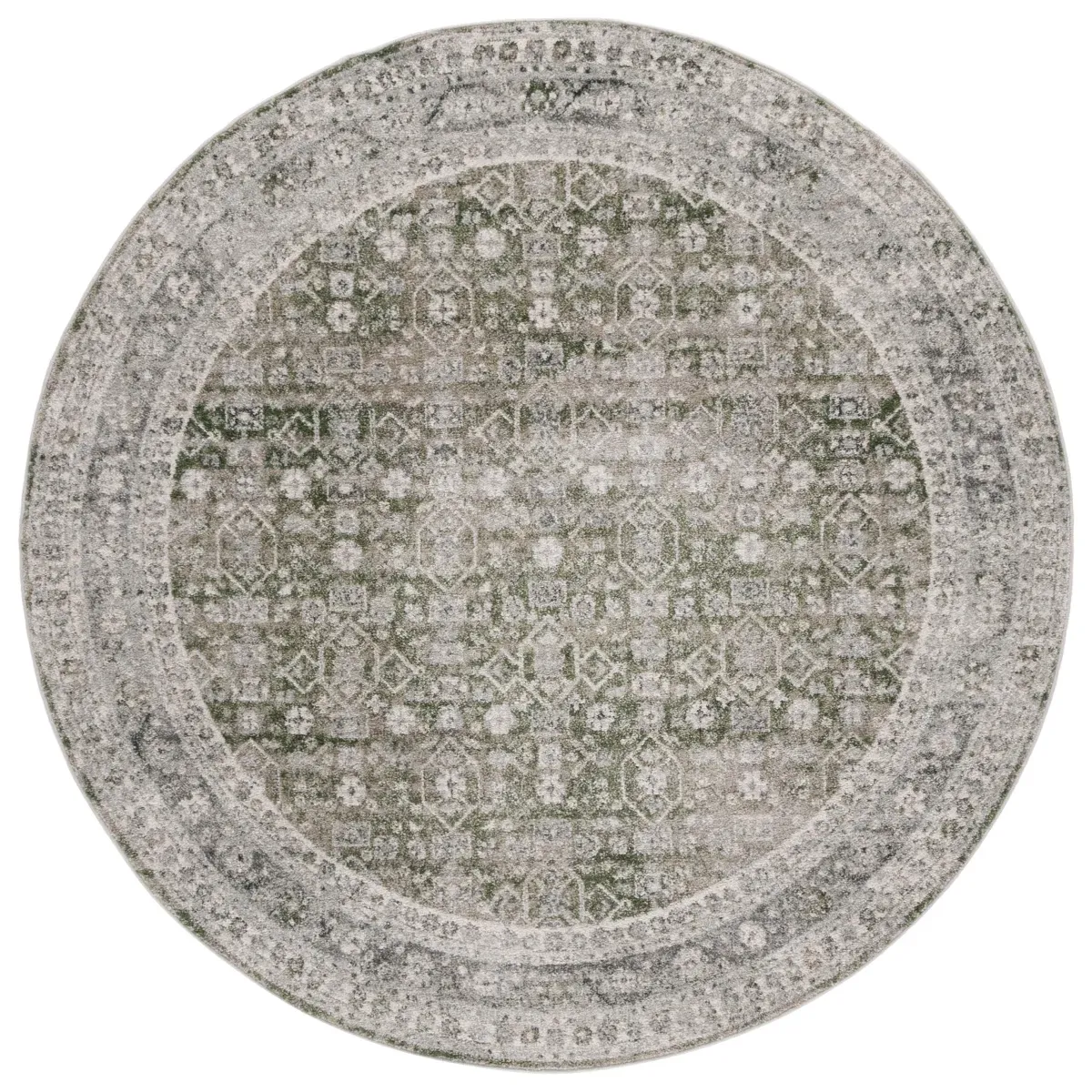 VINTAGE TABRIZ 202 GREEN  6'-7' x 6'-7' Round Round Rug