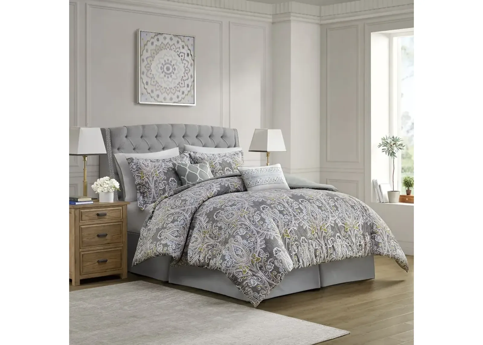 Harbor House Hallie Grey 6 Piece Cotton Comforter Set