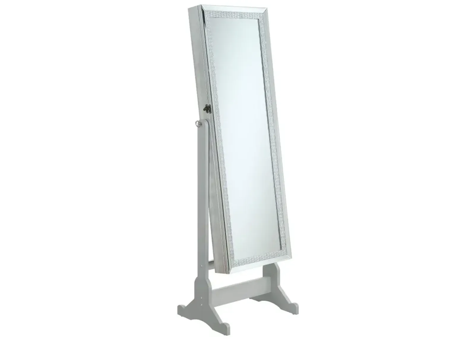 Elle Jewelry Cheval Mirror with Crytal Trim Silver