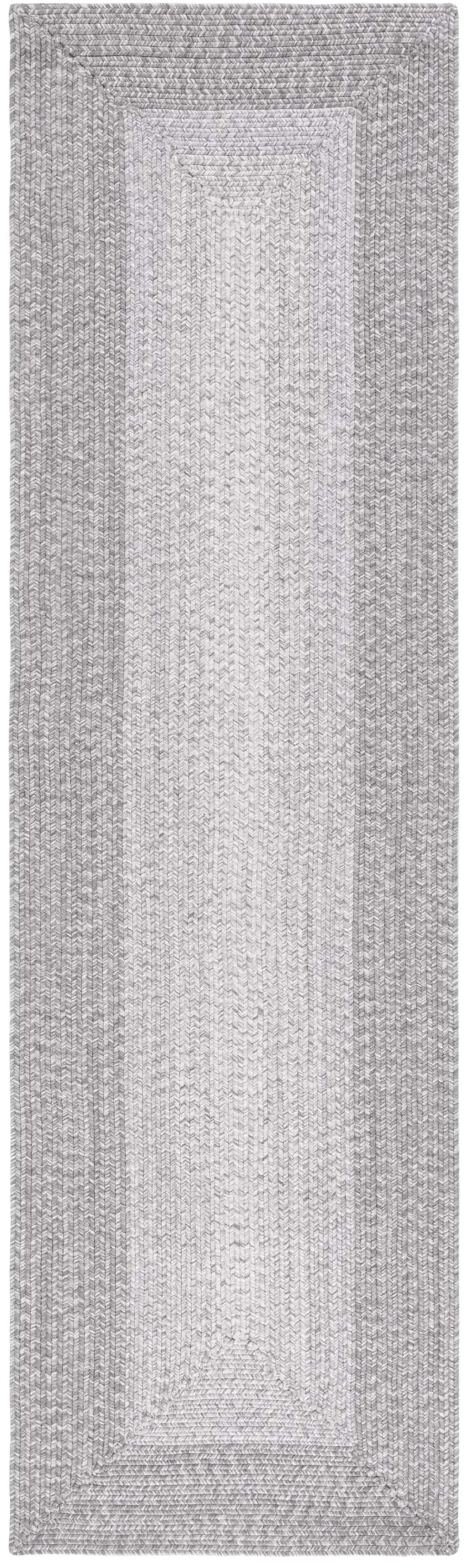 BRAIDED 220 GREY 2'-3' x 12' Runner Rug