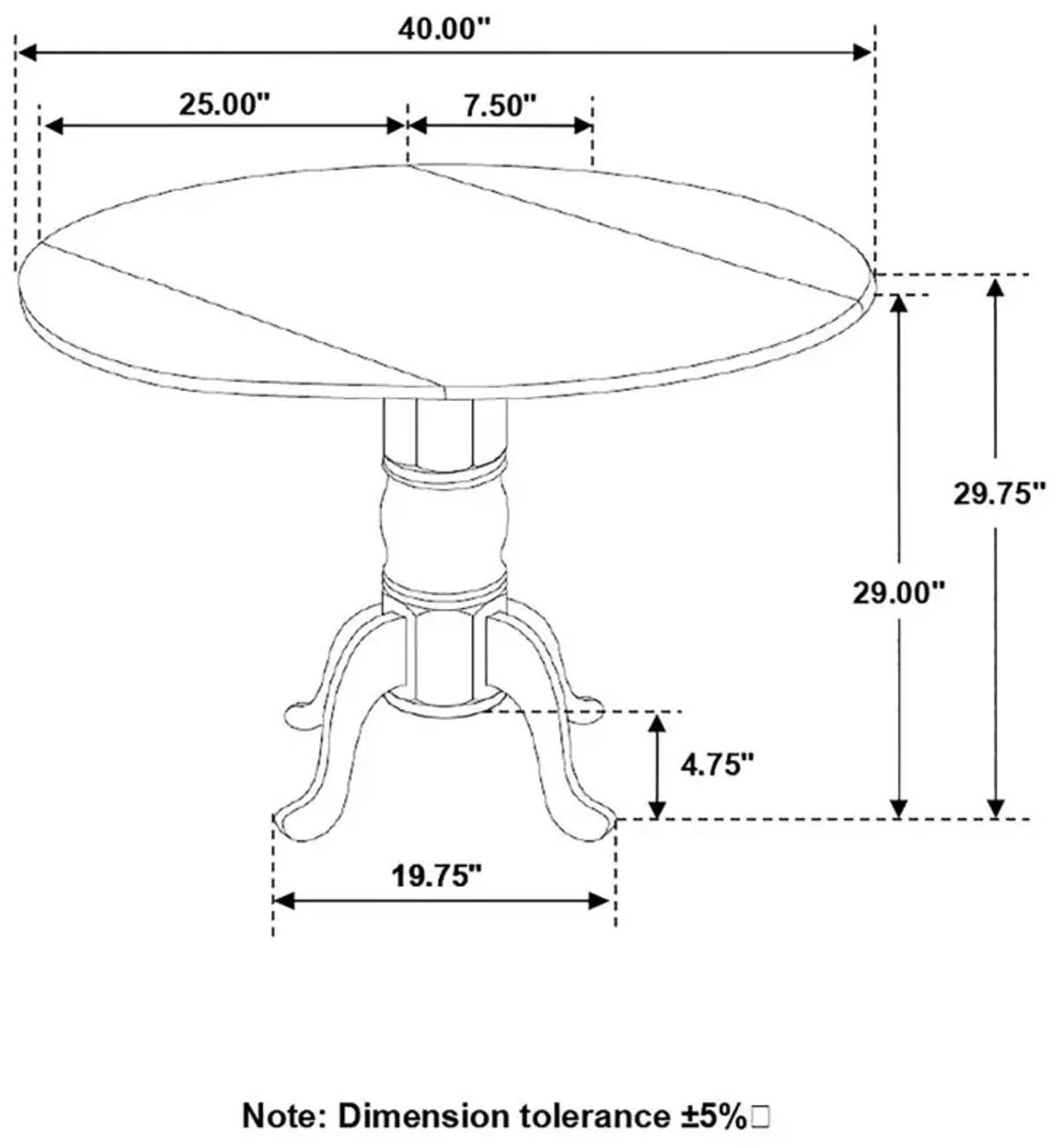 Jazlyn Drop Leaf Round Dining Table