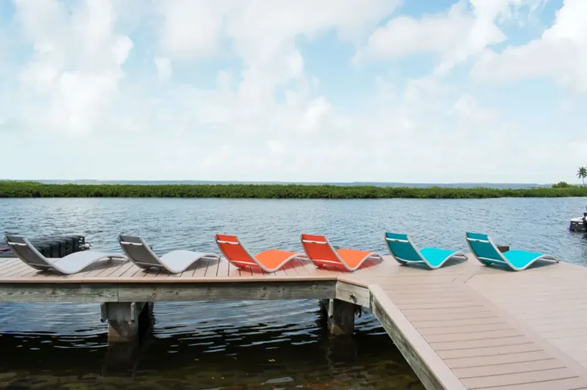 Helix Set of 2 Stackable Orange Sling Chaise Lounge