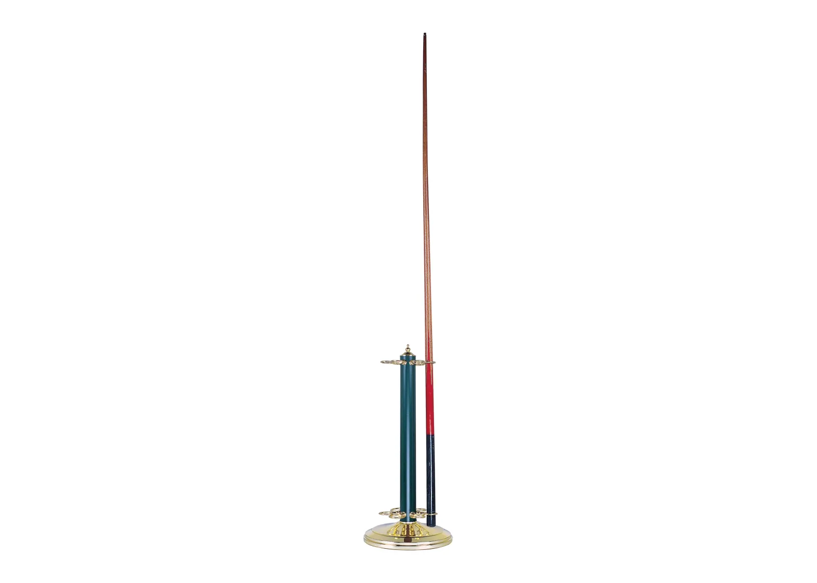 CASUAL TRADITIONS CUE STAND POLISHED BRASS GREEN