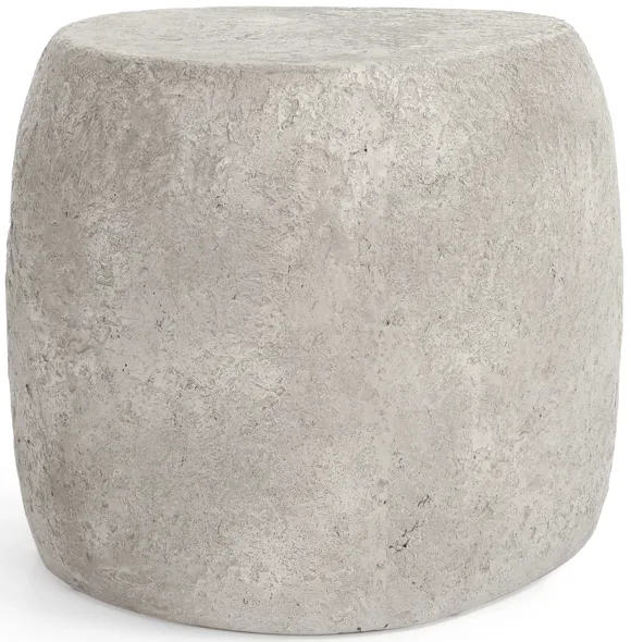 Britney Concrete Outdoor End Table in Light Grey 